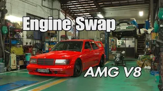 Gran Turismo 7. Engine Swap - Mercedes 190E '91 Transformed By AMG 6L V8