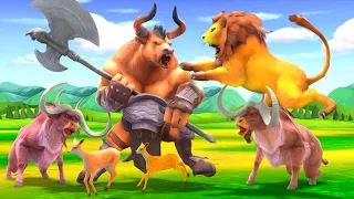 Telugu Stories | Powerful Buffalo Deer And Fierce Lion Telugu Kathalu | Panchatantra Bedtime Stories