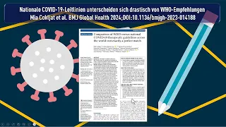 Vergleich zwischen WHO und nationalen COVID-19 Therapieleitlinien in der ganzen Welt