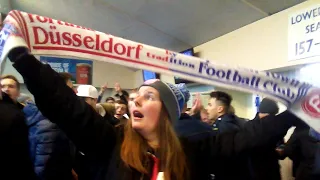 IPSWICH FANS TRACTOR BOYS AND FORTUNA DUSSELDORF FANS SINGING ALLEZ ALLEZ BEFORE THE ROTHERHAM WIN.