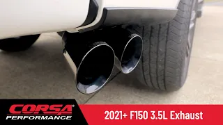 CORSA® Performance 2021+ Ford F150 3.5L EcoBoost Catback Exhaust System.