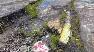 Graffity highway of ghost town in Centralia Pennsylvania