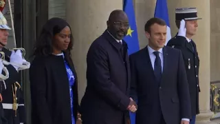 France's Macron meets with new Liberia President Weah