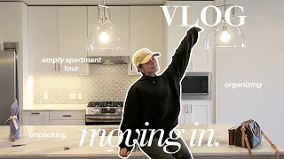 VLOG | days in my life, moving in, empty apartment tour, how i'm organizing, mini decor haul