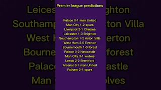 Premier league predictions