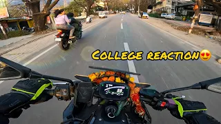 First Day in College With My Kawasaki z900😍 | Public Reaction on Superbike