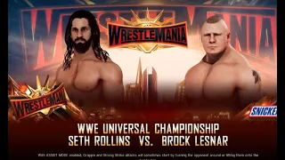 WWE 2K20 Gameplay Seth Rollins Vs Brock Lesnar At Wrestlemania 35 Highlights HD