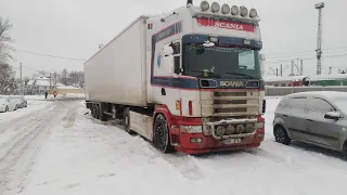 Калуга,Тула,SCANIА Сонька,опять цепи,Дальнобой в снег,Погрузка.