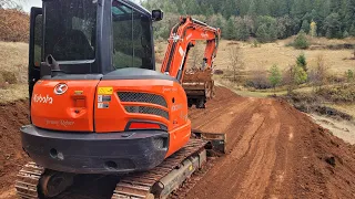 New access road to pond with the Kubota KX-040