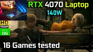 RTX 4070 Laptop (140W) 16 GAMES Tested at 1440p & 1080p