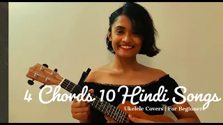 10 POPULAR HINDI SONGS WITH JUST 4 CHORDS ON UKULELE | FOR BEGINNERS | Savi Kulkarni