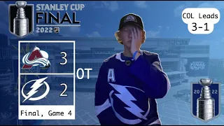 Tampa Bay Lightning Fan REACTS to Stanley Cup Final, Game 4 vs Avalanche | 2022 Stanley Cup Playoffs