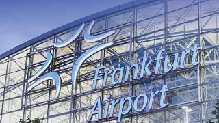 Frankfurt International Airport Germany at night 4k