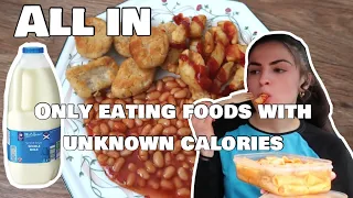 Only eating foods with unknown calories for a day| eating disorder recovery