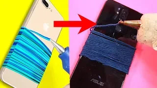 Trying 23 BRILLIANT PHONE HACKS By 5 Minute Crafts