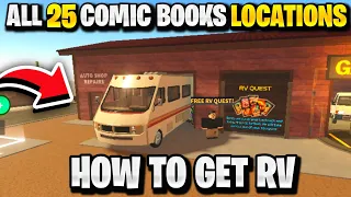 🔥*REAL* ALL 25 COMIC BOOKS LOCATION FOR FREE RV QUEST IN ROBLOX A DUSTY TRIP! HOW TO GET RV