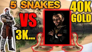 DEATHMATCH: 5 snakes vs me with 8K - 2K GOLD ADVANTAGE - Stronghold Crusader HD (90 speed)