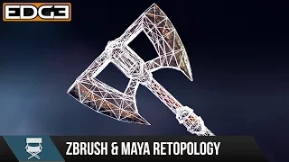 #2 Game Axe Asset Creation Series - Retopology in Zbrush & Maya HD