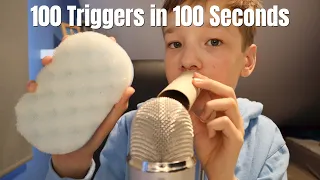 ASMR 100 Triggers in 100 Seconds