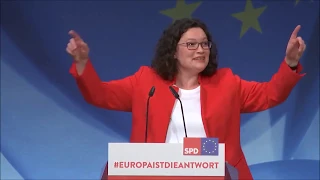 [DE] Parteivorsitzenden Andrea Nahles spricht am SPD Europakonvent