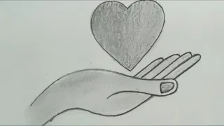 How to draw beautiful girl hand holding love icon