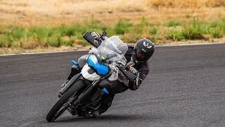 Triumph Tiger 800 XC on a Race Track with Michelin Anakee Adventure Tires - Motofit Group at ORP