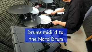 Weird? You bet! Roland TD50X midi'd to a Nord Drum 3P