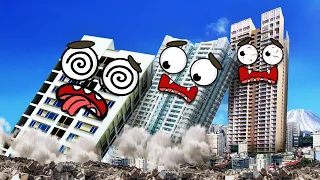 Demolishing Buildings in a Row - Compilation of Satisfying Demolition Videos | Woa Doodland