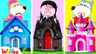 Wolfoo! One Color House Challenge | Pink Vs Blue Playhouse | Wolfoo Family