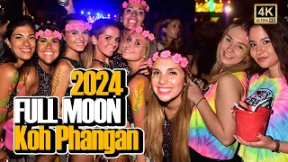 Full Moon Party l 2024 Party at Koh Phangan Thailand  Full Moon  🚩【🇹🇭 4K】