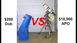 $200 10" Coulter Dob VS $10,000 Astro Physics ultimate APO refractor - Ultimate Telescope Smackdown!