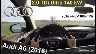 Audi A6 2.0 TDI Ultra 140 kW (2016) POV Test Drive + Acceleration 0 - 222 km/h