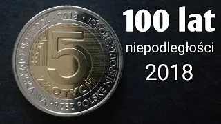 5 zlotych 100 lecie odzyskania przez Polskę niepodległości numizmatyczny okaz