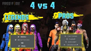 M8n, Vincenzo, Syblus, White444, || Free Fire 4 vs 4 clash squad || All Legends in Same match 😱