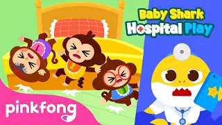 Three Little Monkeys visit Hospital | Baby Shark's Hospital Play | Kids Cartoon | Pinkfong