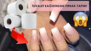 EVDE TUVALET KAĞIDINDAN TIRNAK YAPTIM! İNANAMAYACAKSINIZ MUTLAKA İZLEYİN :) TOILET PAPER NAIL