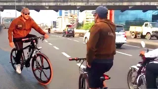 Salman Khan Cycling On Western Express Highway In Mumbai