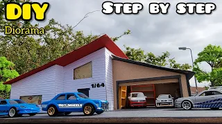 DIY Hot Wheels House with Garage 1/64 Diorama Tutorial