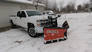 HOW TO PLOW SNOW WITH A BOSS V PLOW!! Start to Finish!! WATCH FOR TIPS!!