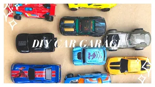 How to make Cardboard Toy Car Garage Playset with Hot Wheels cars