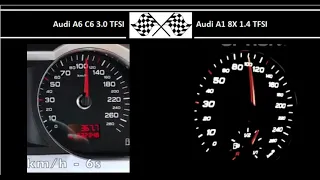 Audi A6 C6 3.0 TFSI VS. Audi A1 8X 1.4 TFSI - Acceleration 0-100km/h