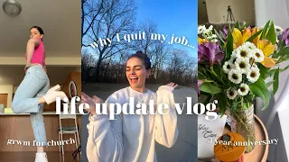 LIFE UPDATE VLOG: social media full time as a christian, grwm, sunday reset + 3 years with my bf!!