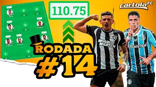 CARTOLA FC 2023 RODADA 14 - MAIS UMA MITADA COM 110,75pts!! QUAIS TIMES CONFIAR NA RODADA?