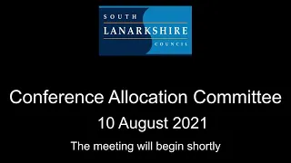 Conference Allocation   10 August 2021