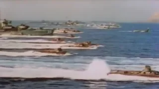 WW2 - Iwo Jima Assault [Real Footage in Colour]