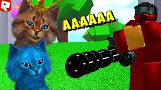 КОТИК ИГРОМАН и КОТЁНОК ЛАЙК против ЗОМБИ! Roblox Tower Battles