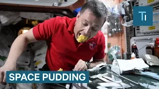 This is the crazy way pudding is served in space