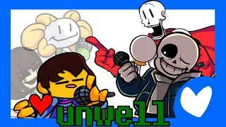 fnf unwell but sans,papyrus,frisk,flowey, chara sing it【undertale characters cover】