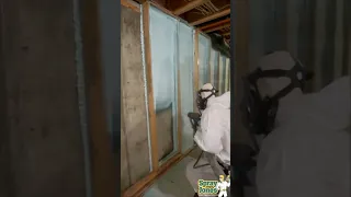 2 lb Spray Foam Insulation for Concrete Walls. #sprayfoam #insulation #basement #shorts