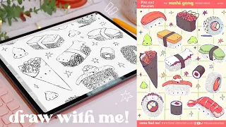 ✸ procreate draw with me! ✎ how i design kiss-cut sticker sheets, plus my hints and tips! ✸